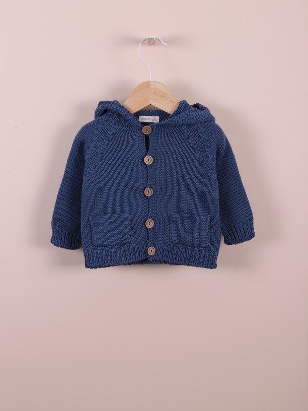 Hooded knit cardigan Hooded knit cardigan