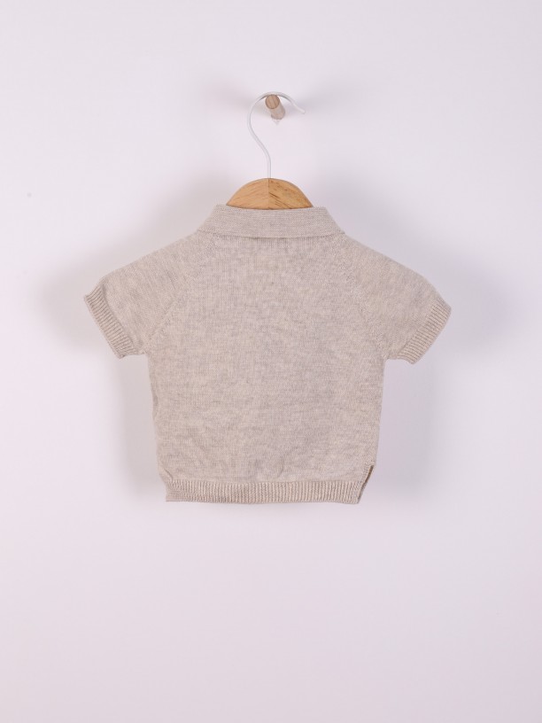 Cotton polo sweater