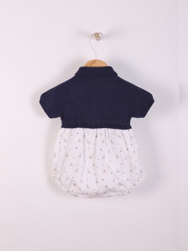 Knitted polo shortie Knitted polo shortie