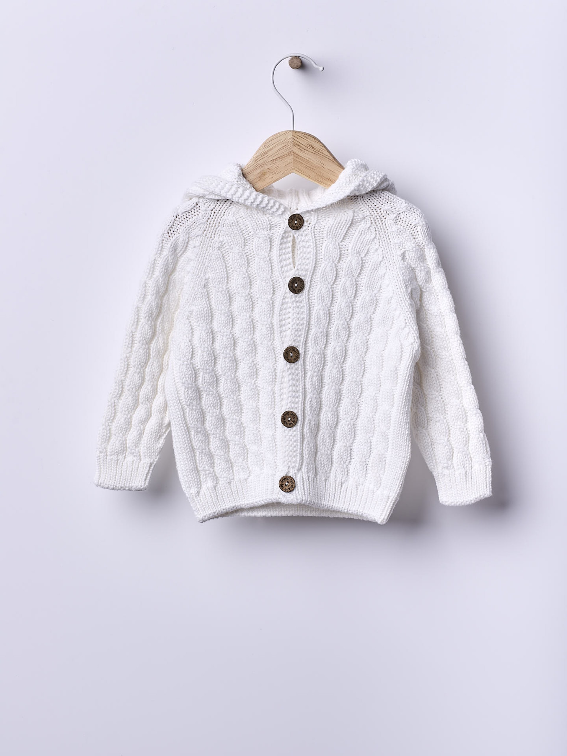 Hooded knit cardigan