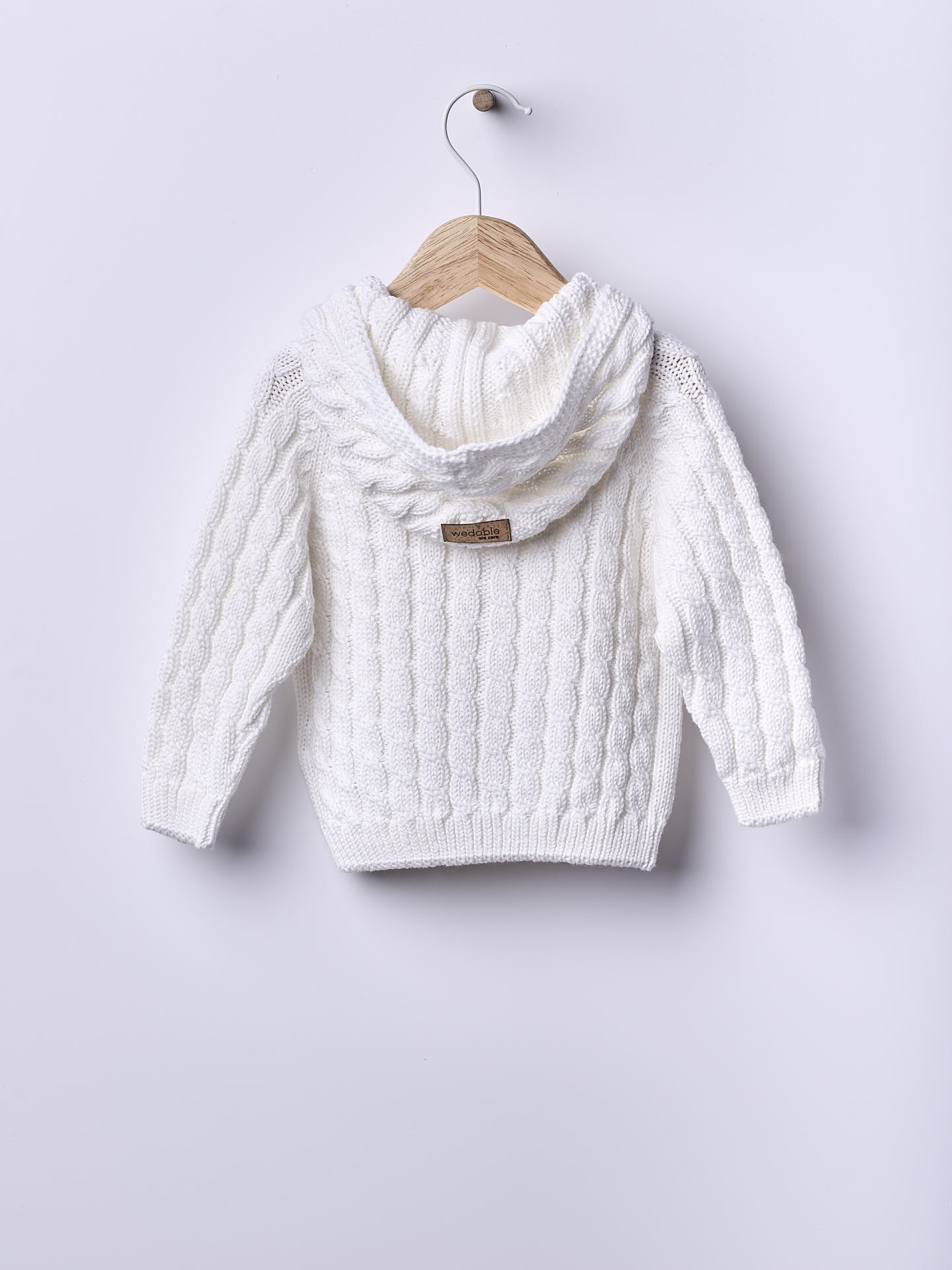 Hooded knit cardigan