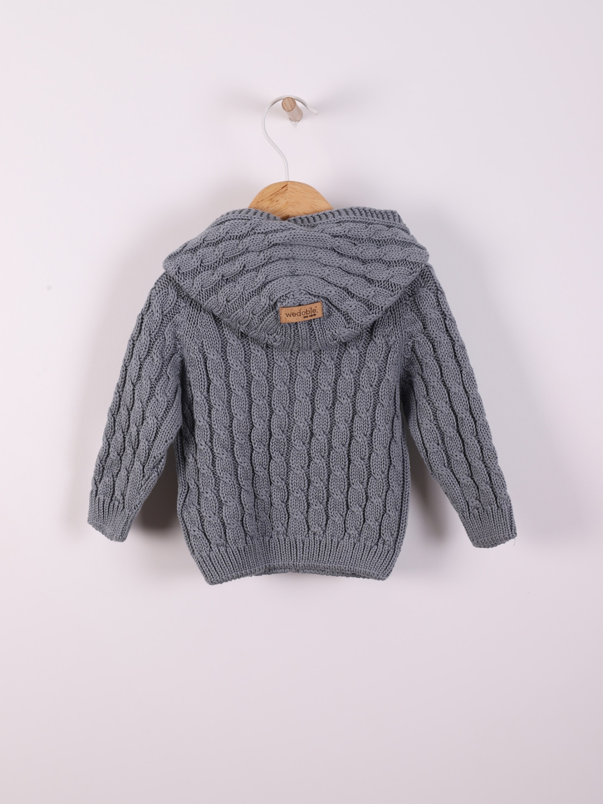 Hooded knit cardigan
