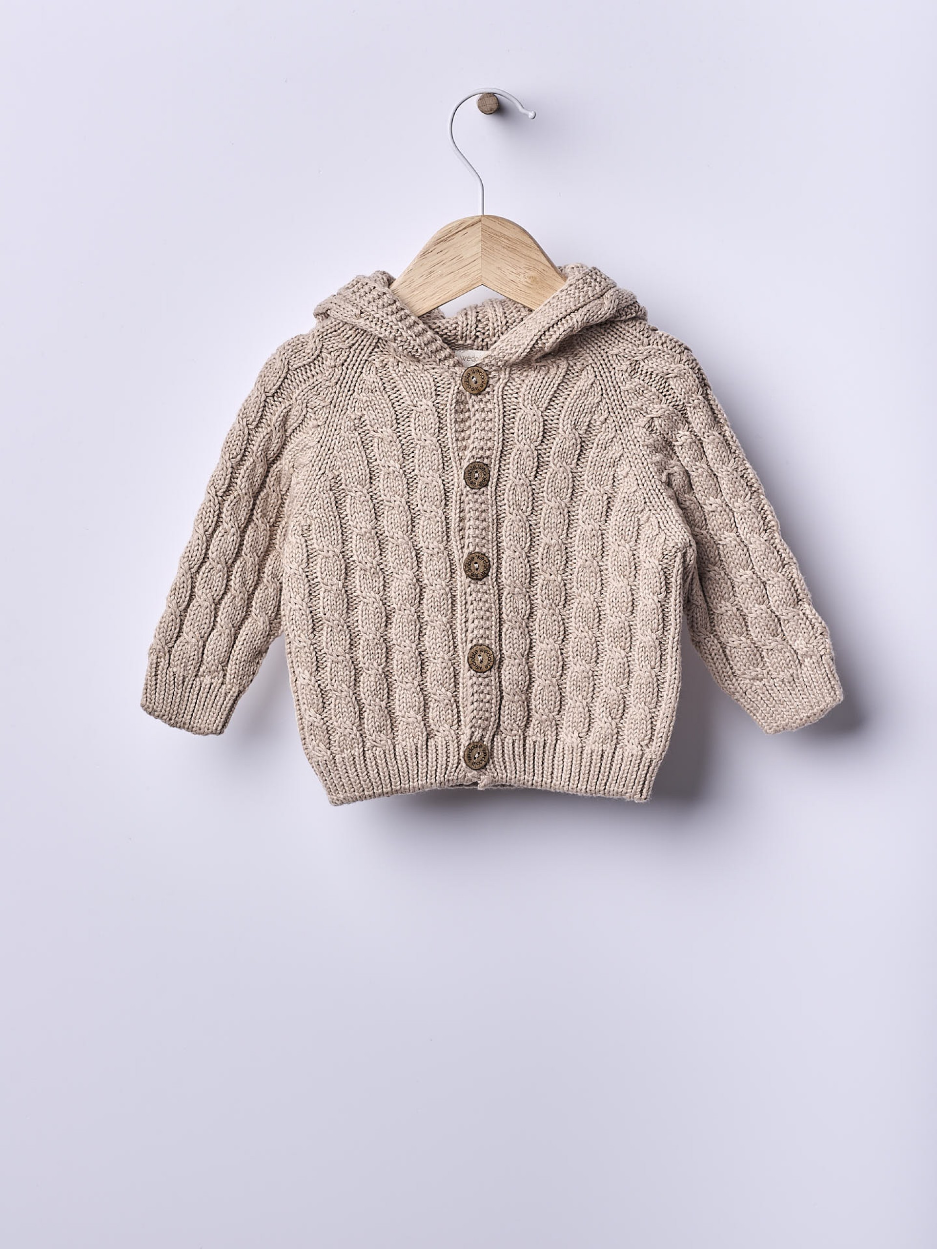 Hooded knit cardigan