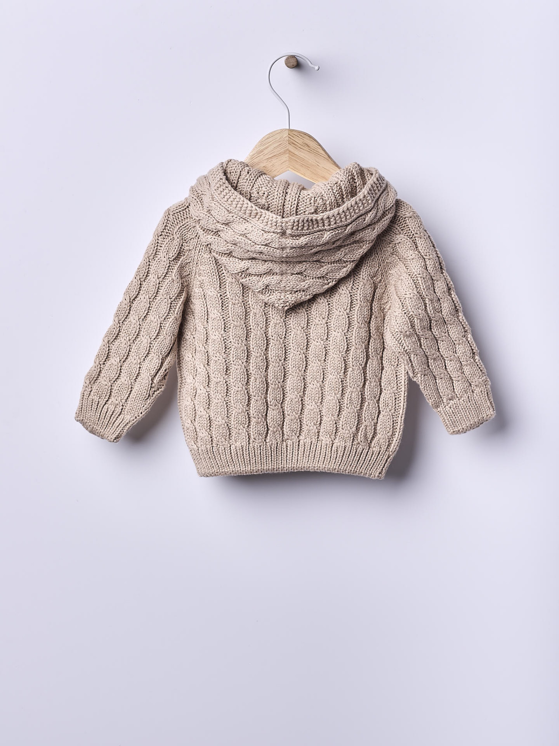 Hooded knit cardigan