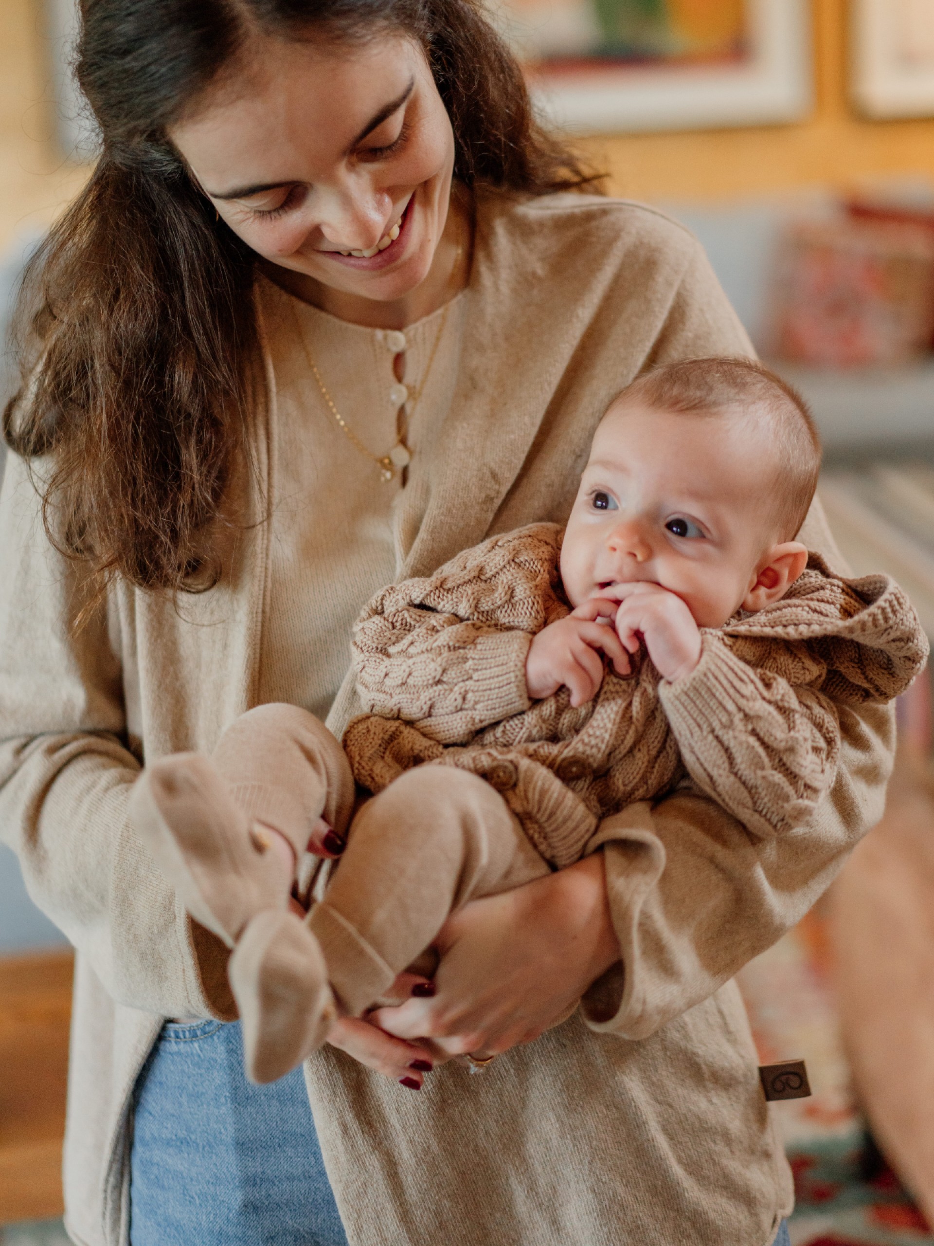 Hooded knit cardigan