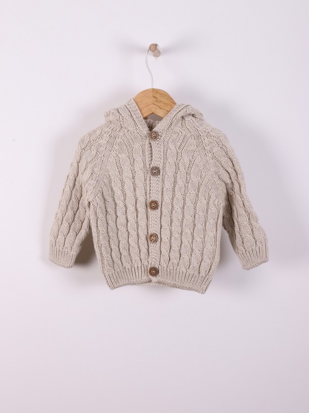 Hooded knit cardigan Hooded knit cardigan