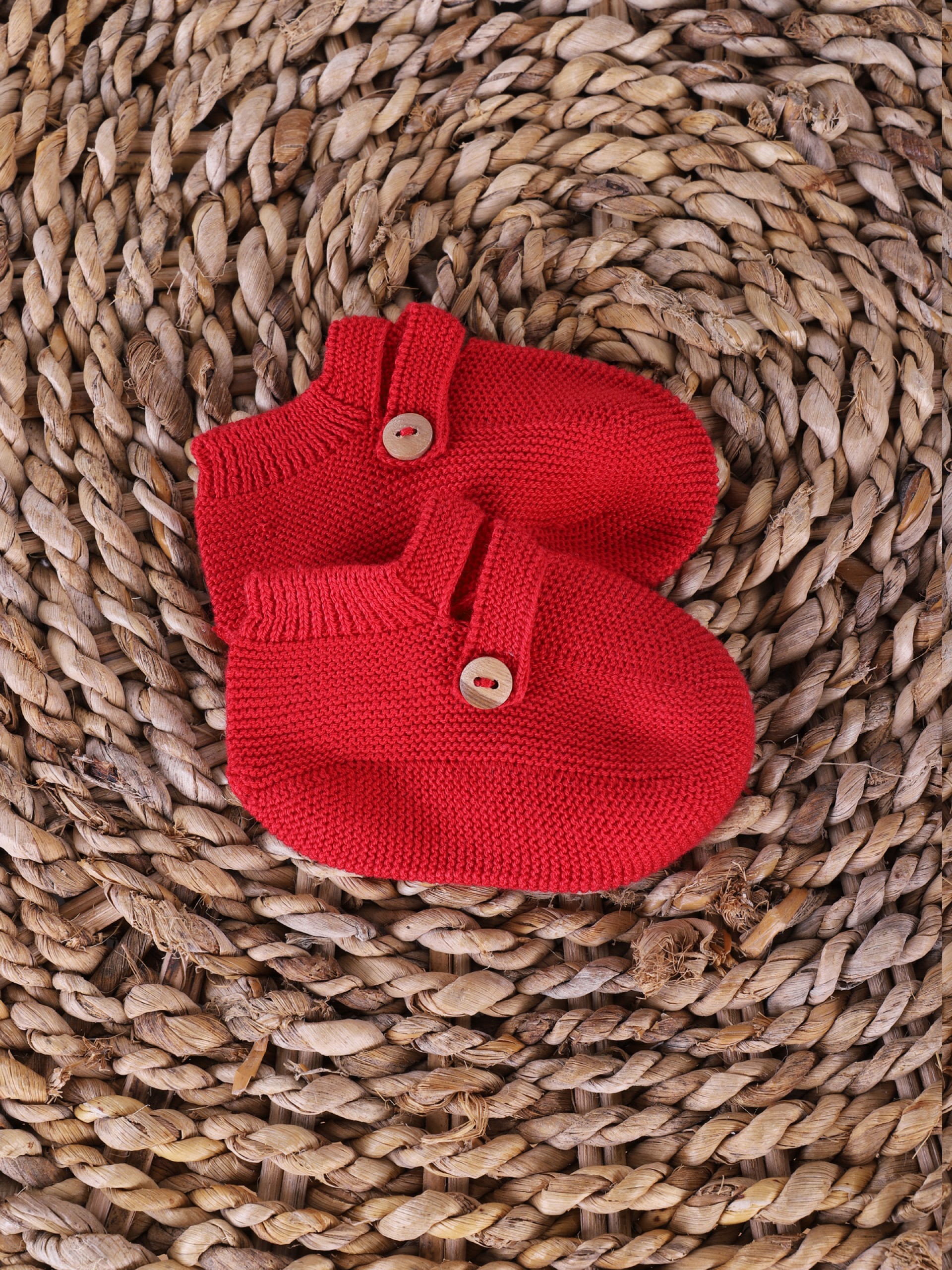 Cotton knitted booties