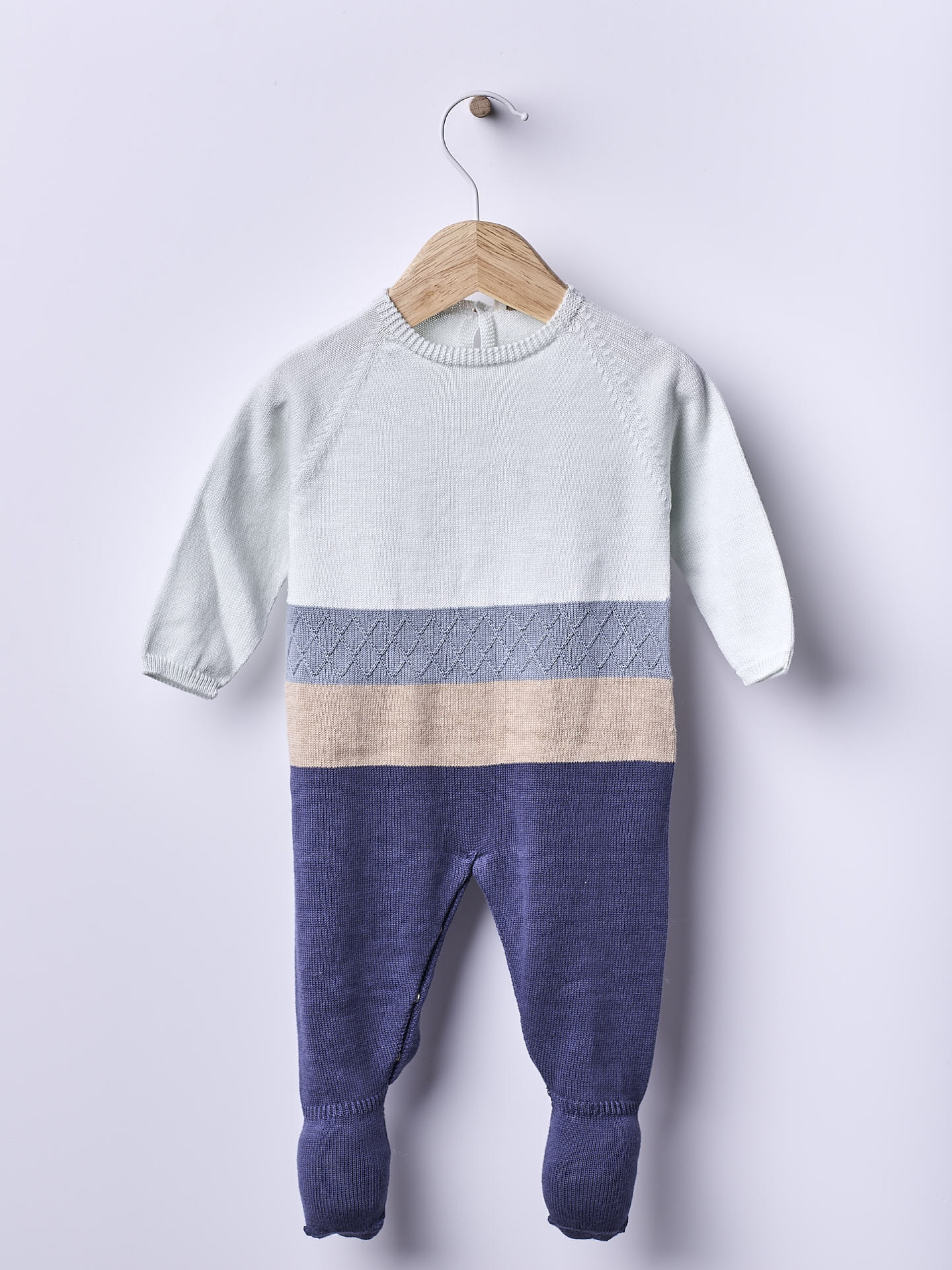 Knitted cotton babygrow