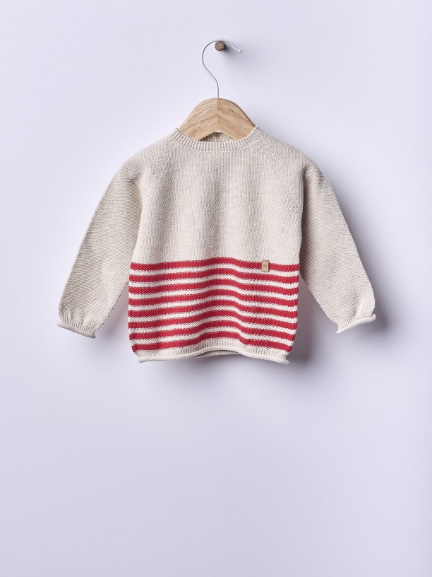 Knitted cotton sweater