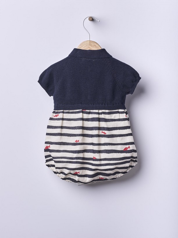 Polo shortie with linen Polo shortie with linen