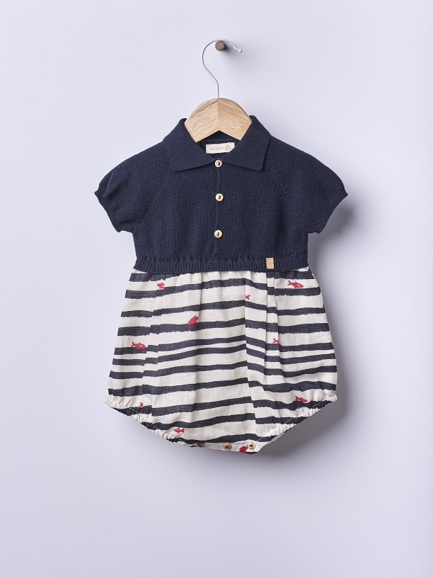 Polo shortie with linen Polo shortie with linen