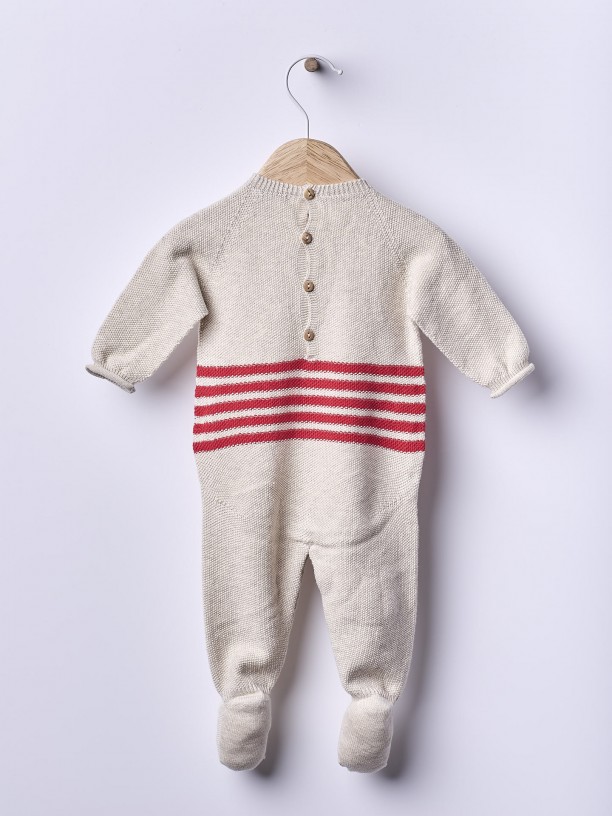 Knitted cotton babygrow