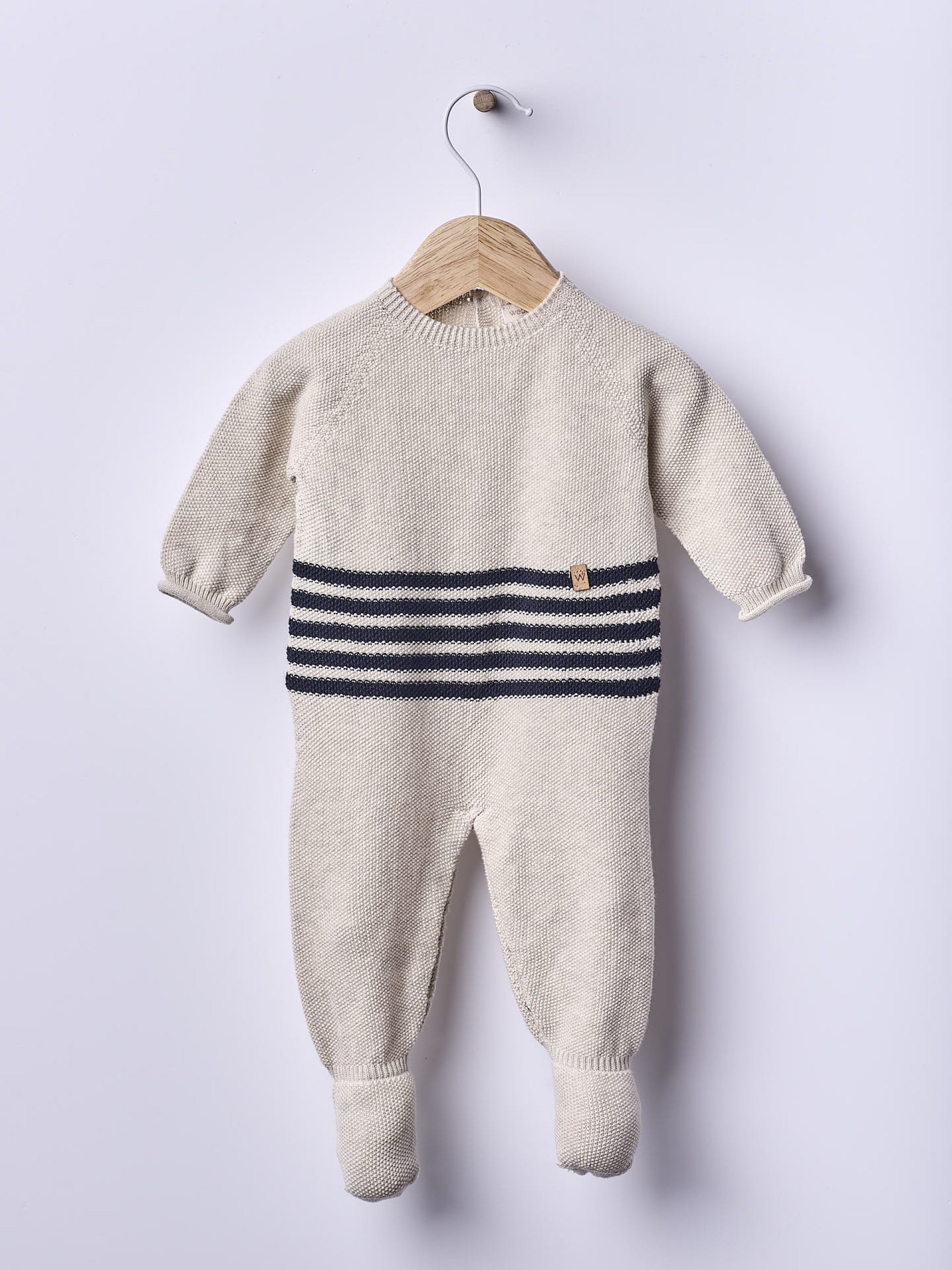 Knitted cotton babygrow