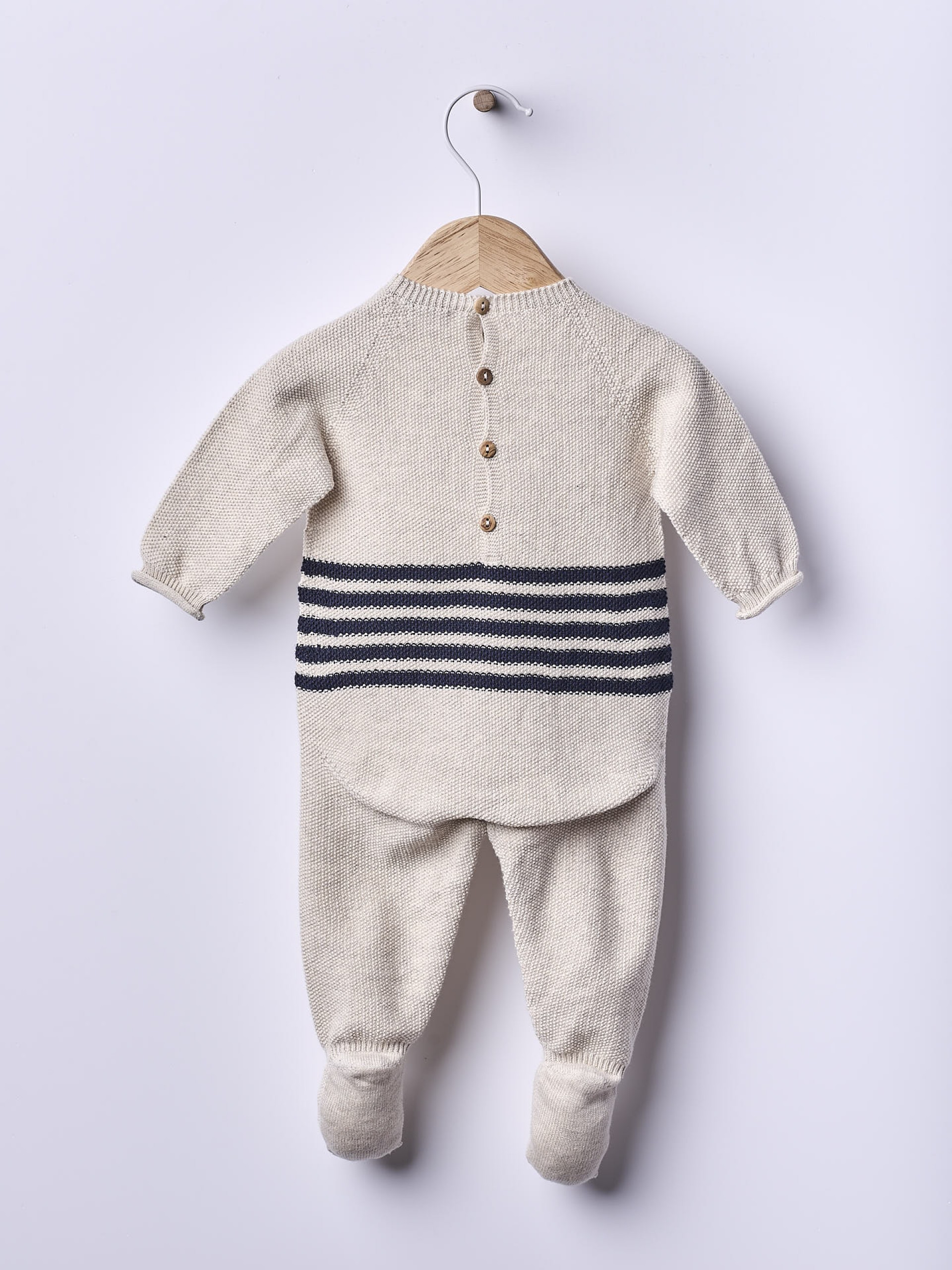 Knitted cotton babygrow