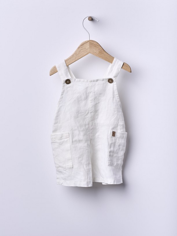 Linen dungarees