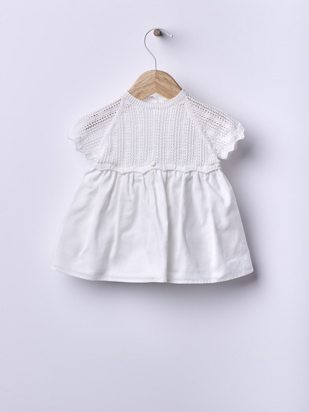Dress with linen