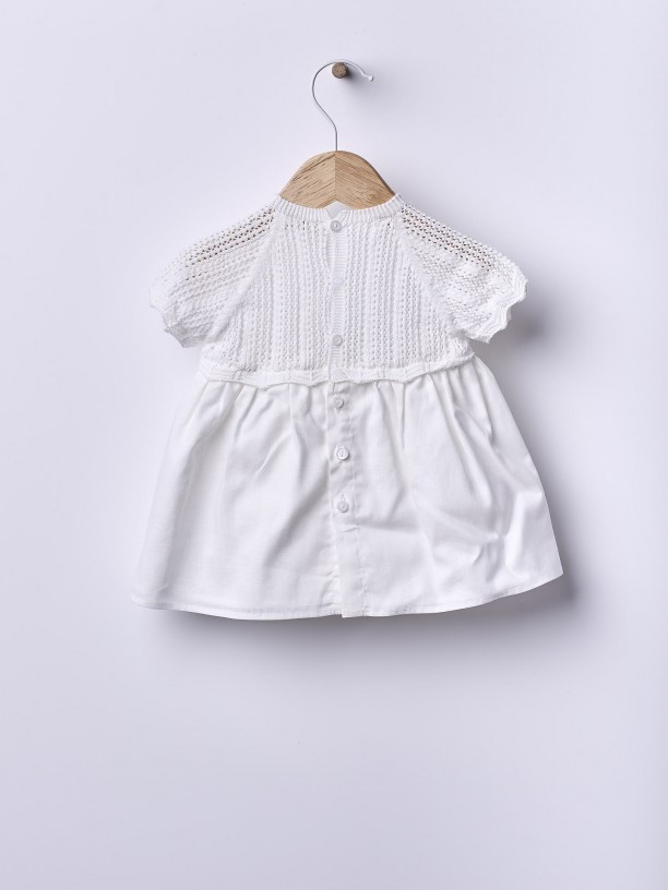 Dress with linen