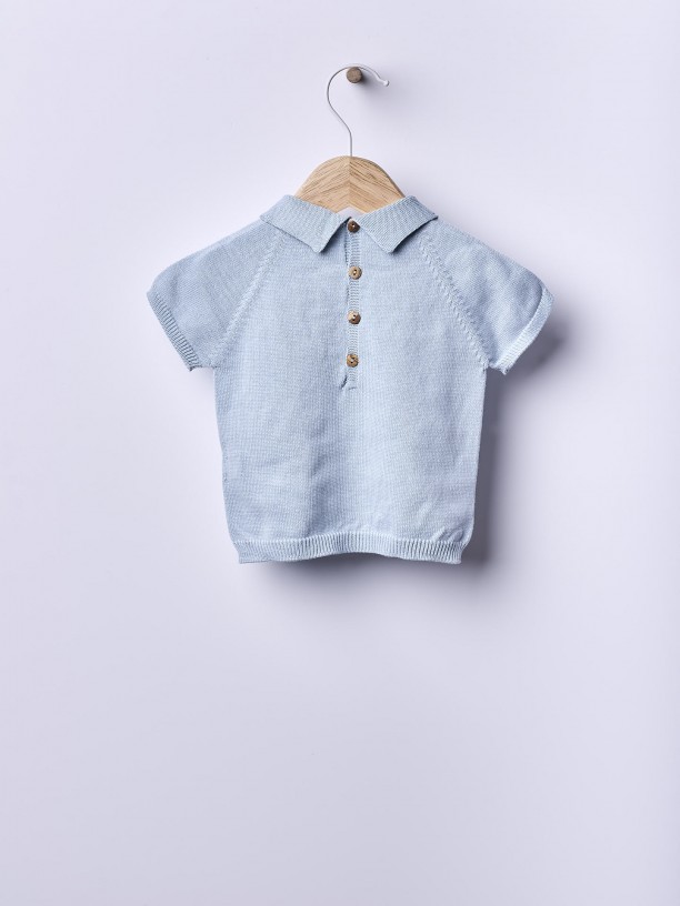 Camisola polo tricotada Camisola polo tricotada