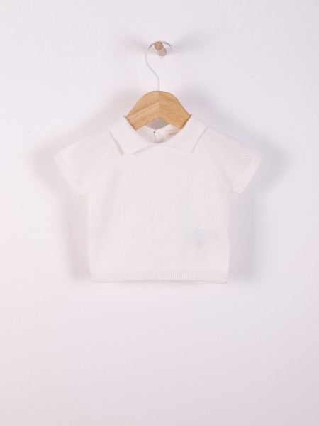 Camisola polo tricotada