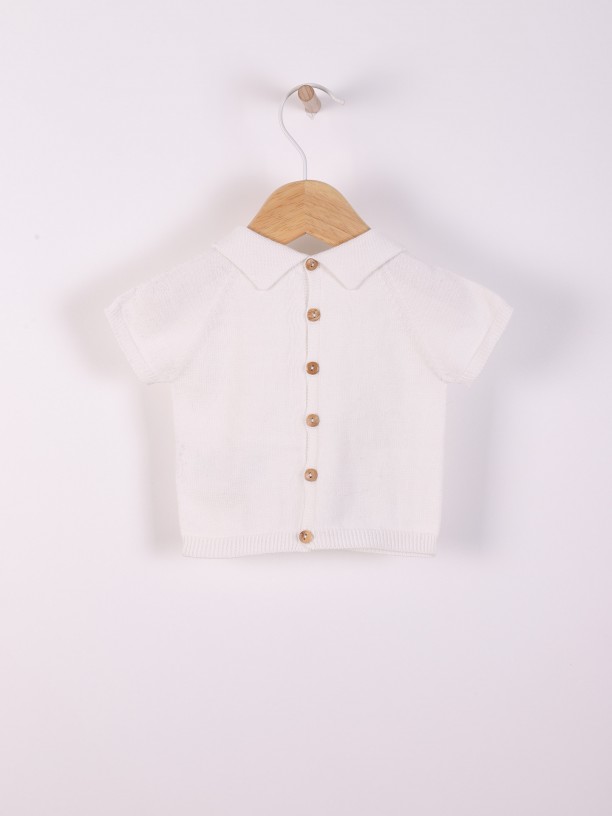 Camisola polo tricotada Camisola polo tricotada
