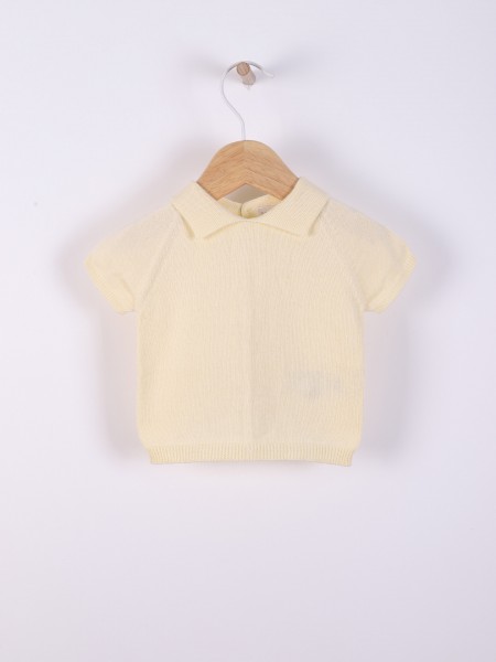 Camisola polo tricotada