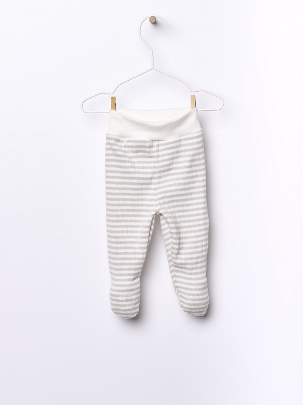 Cotton trousers with feet