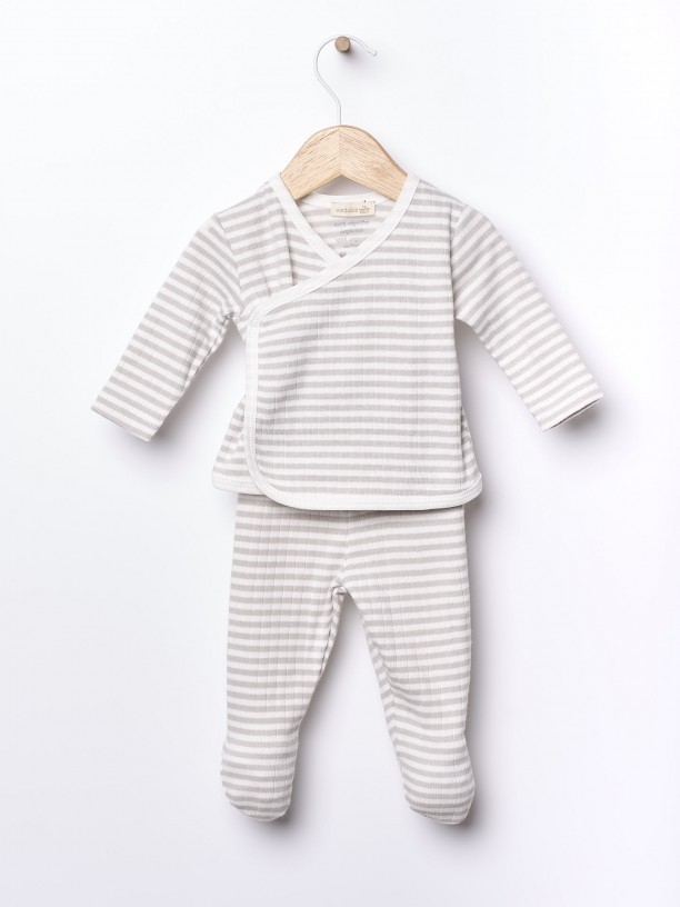 Cotton trousers with feet