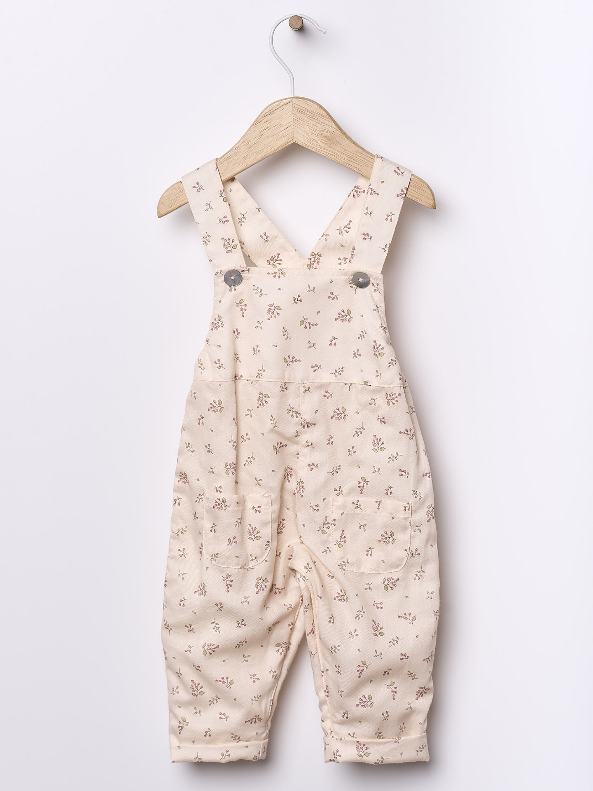 Floral print dungarees