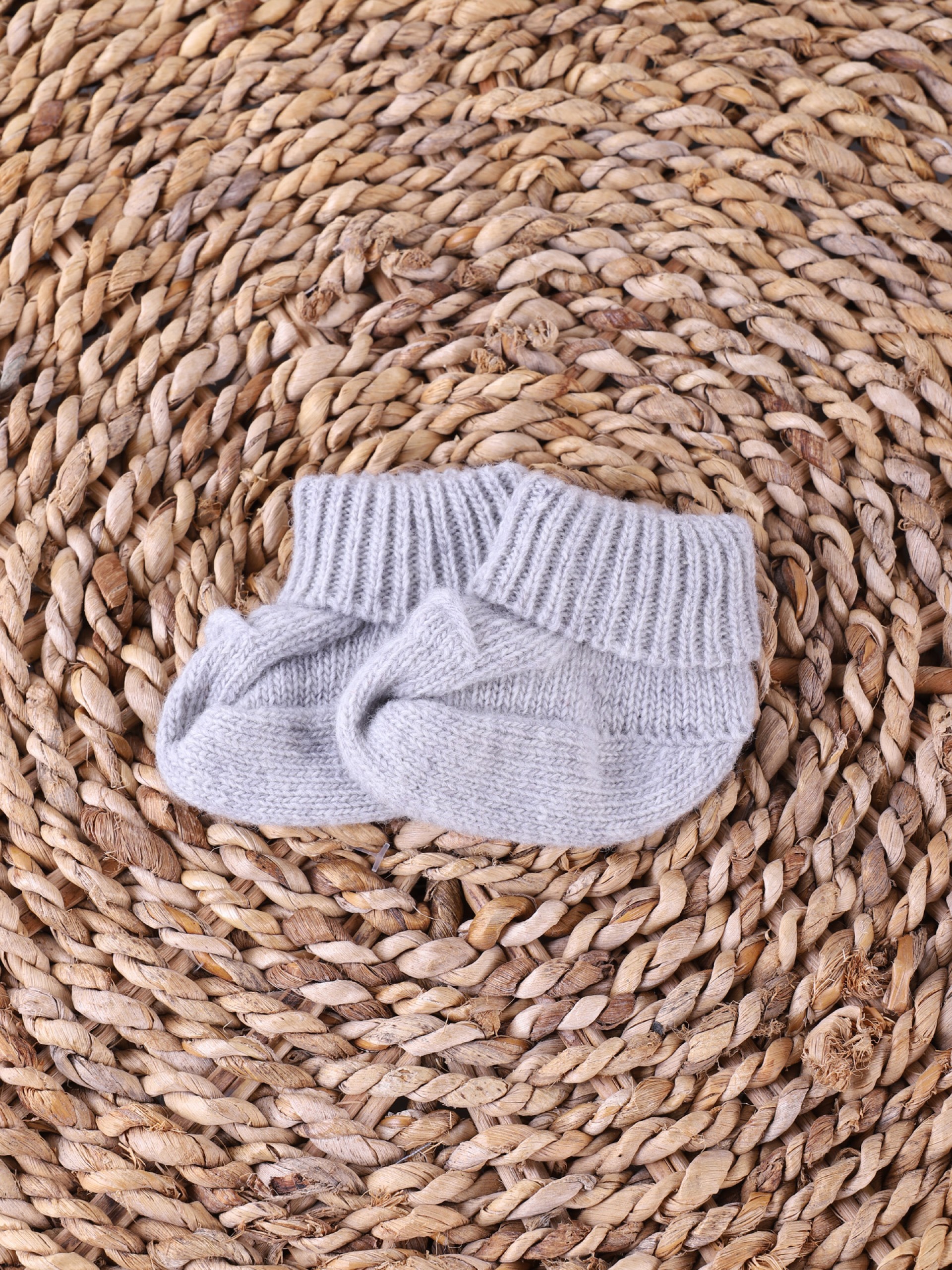 Knitted wool booties