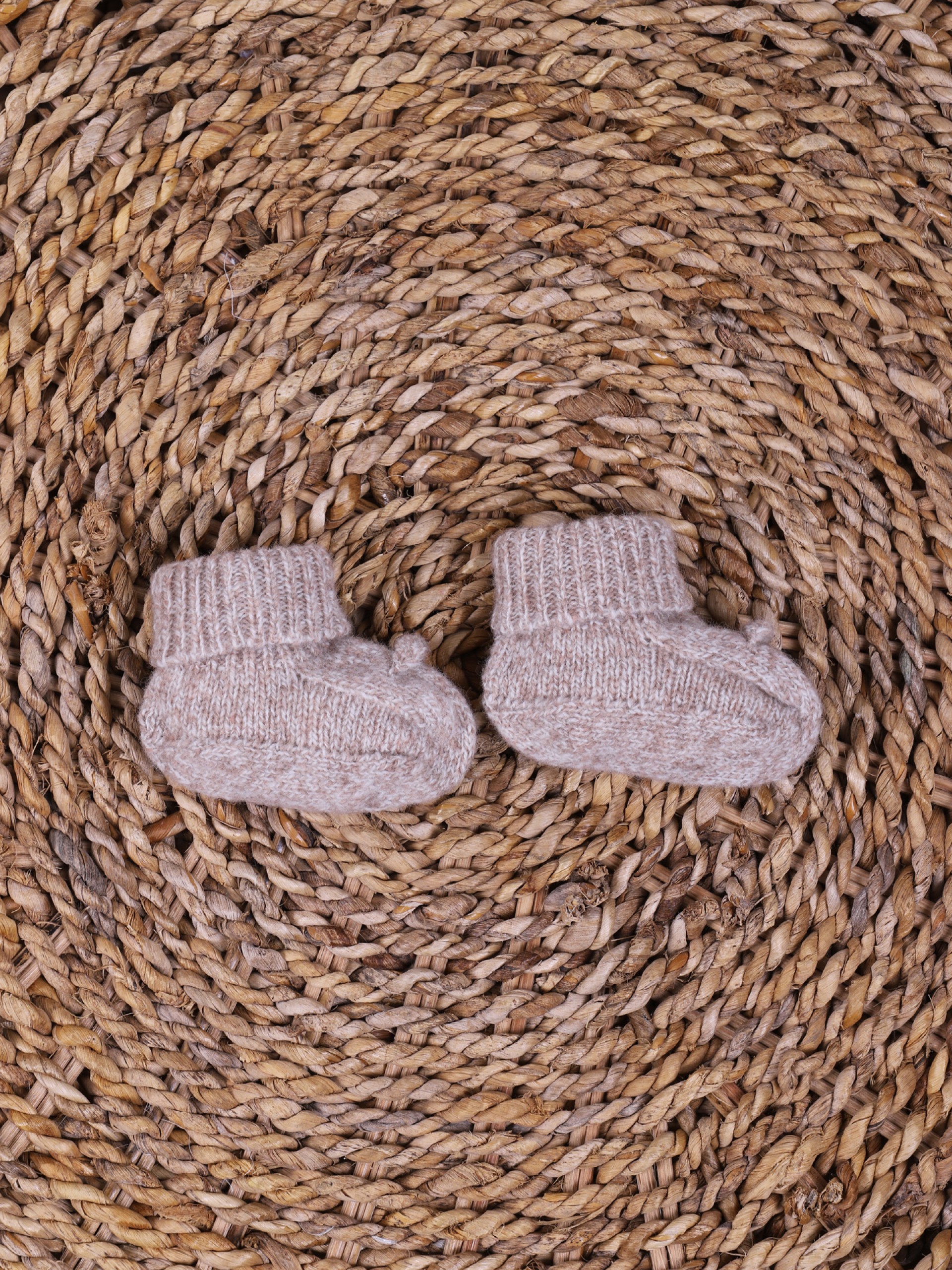 Knitted wool booties