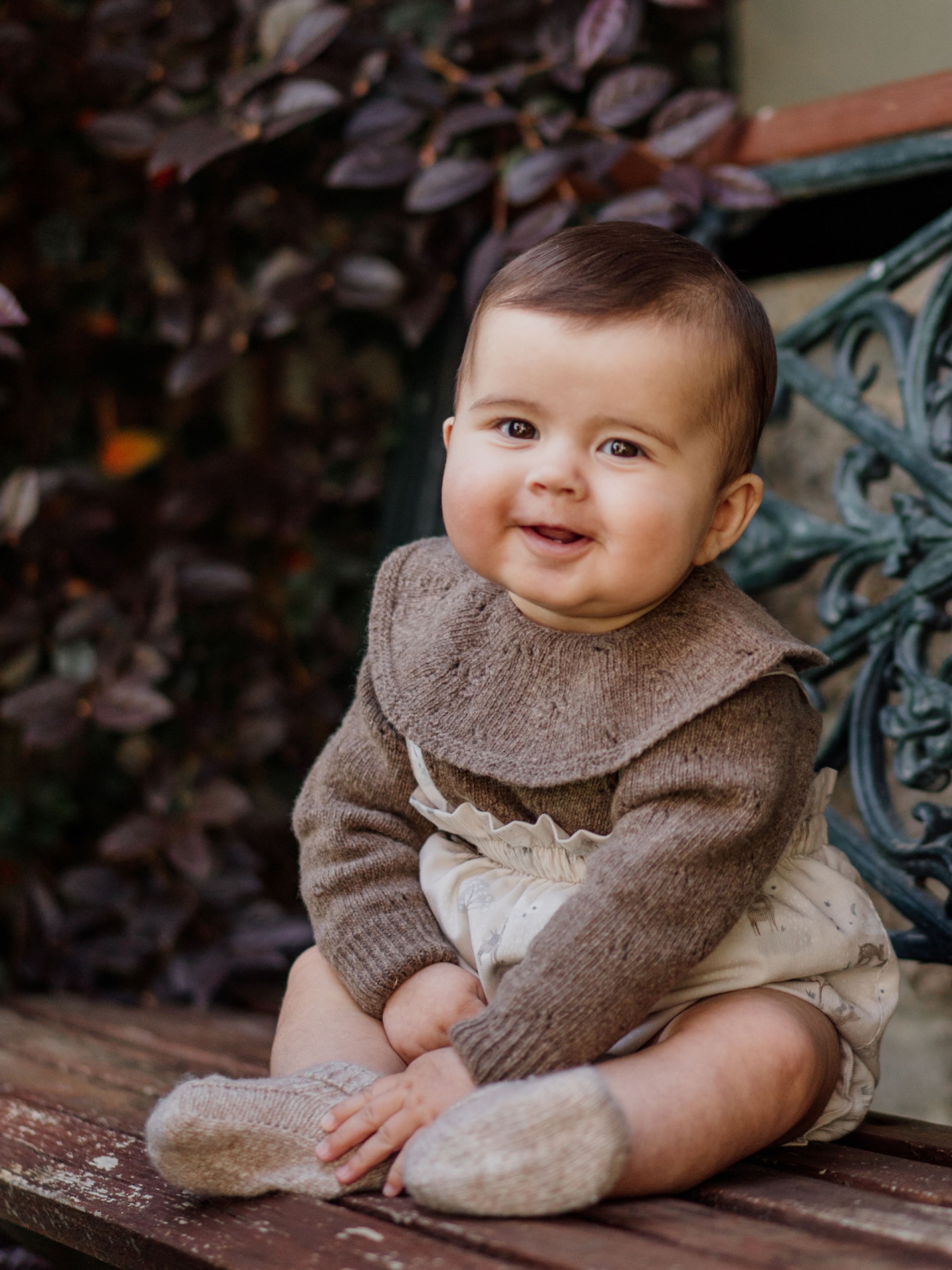 Knitted wool booties