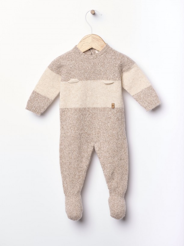 Knitted wool babygrow Knitted wool babygrow