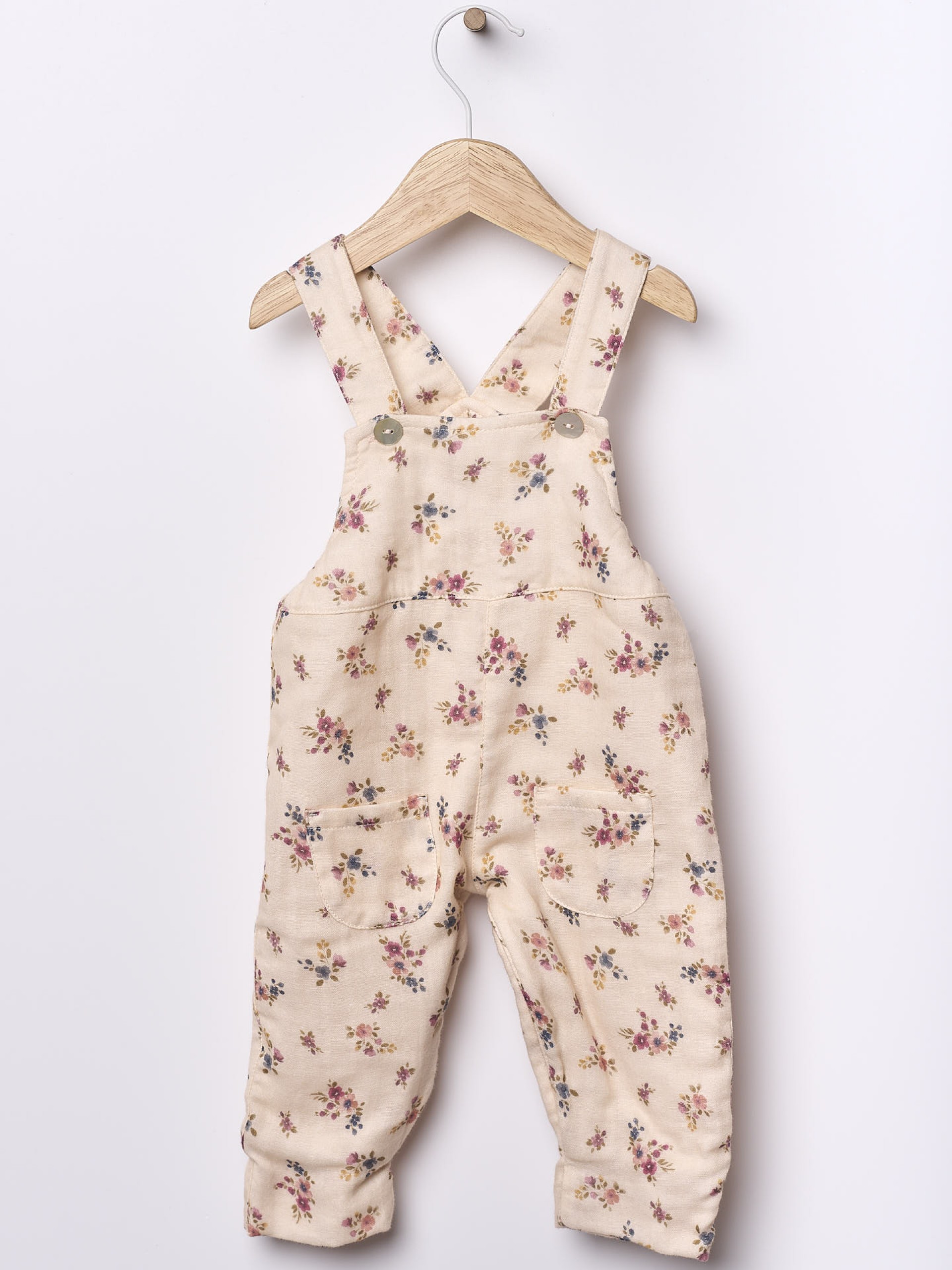 Floral print dungarees