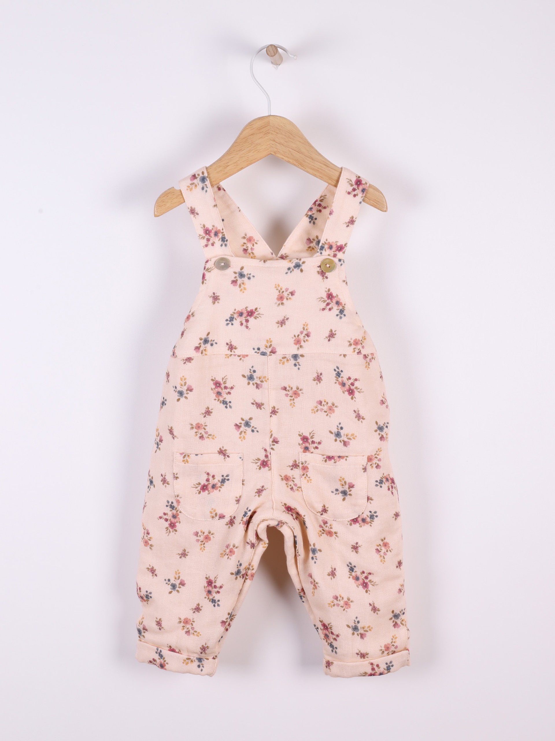 Floral print dungarees