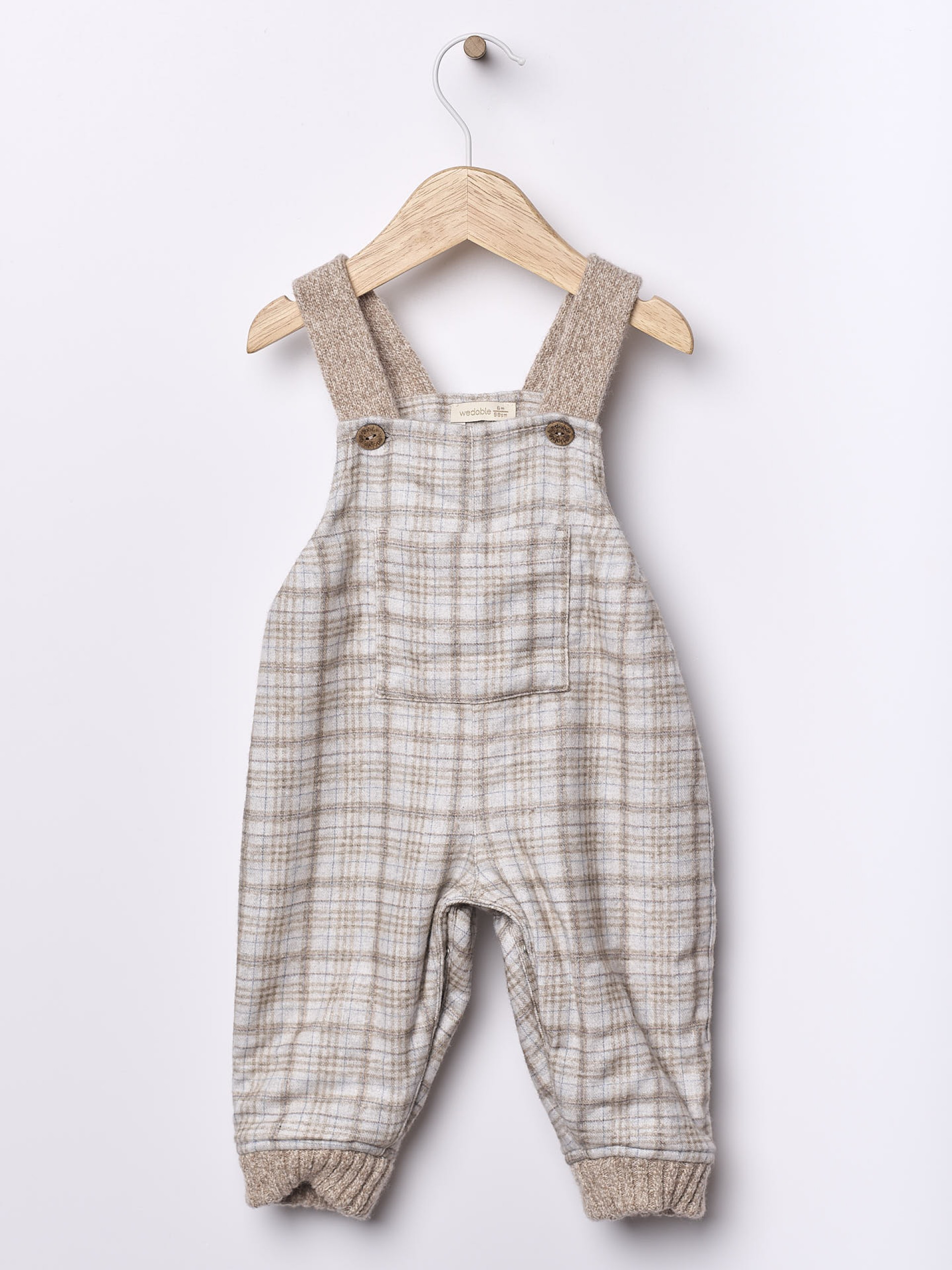 Tartan check dungarees