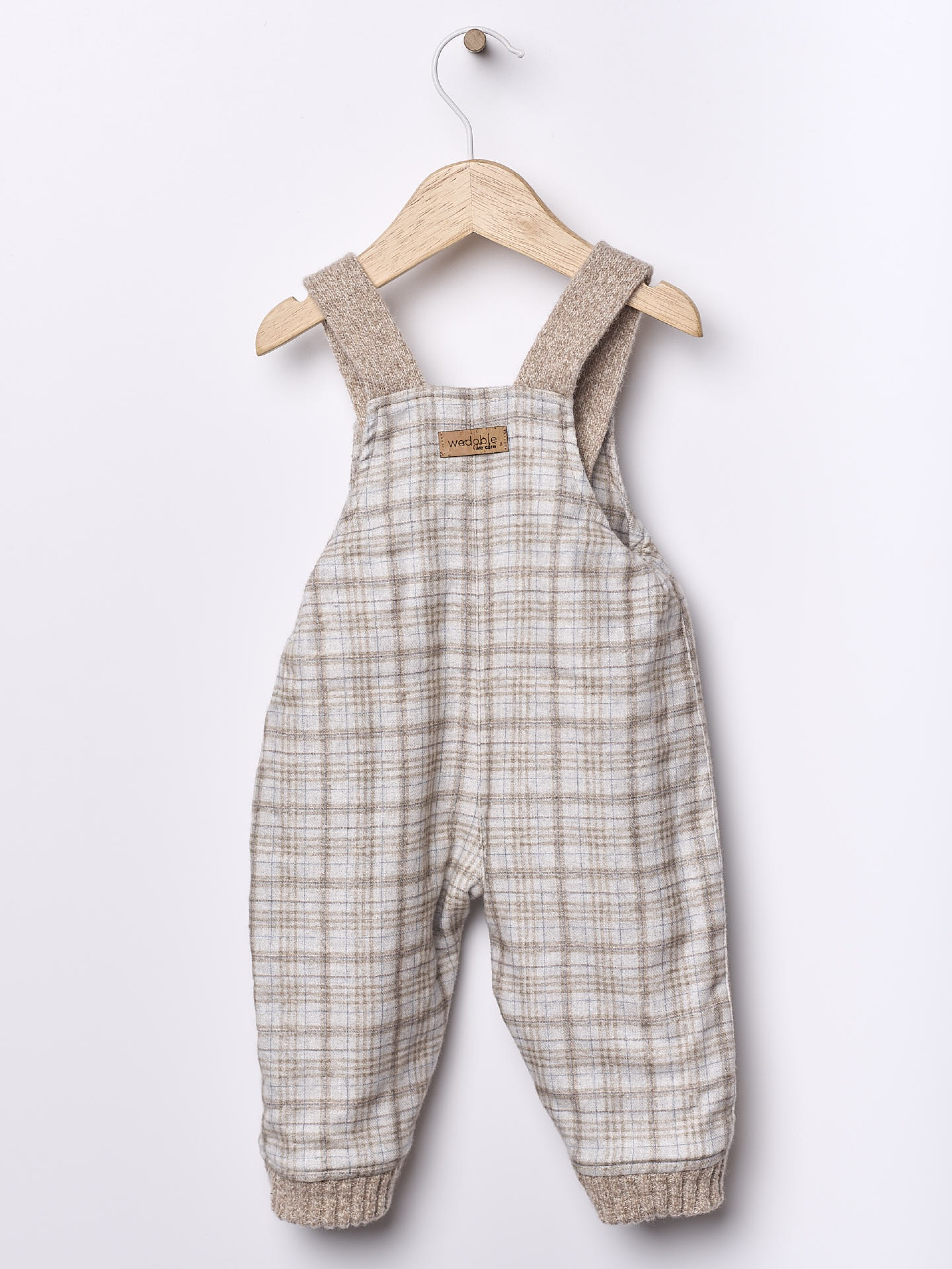 Tartan check dungarees