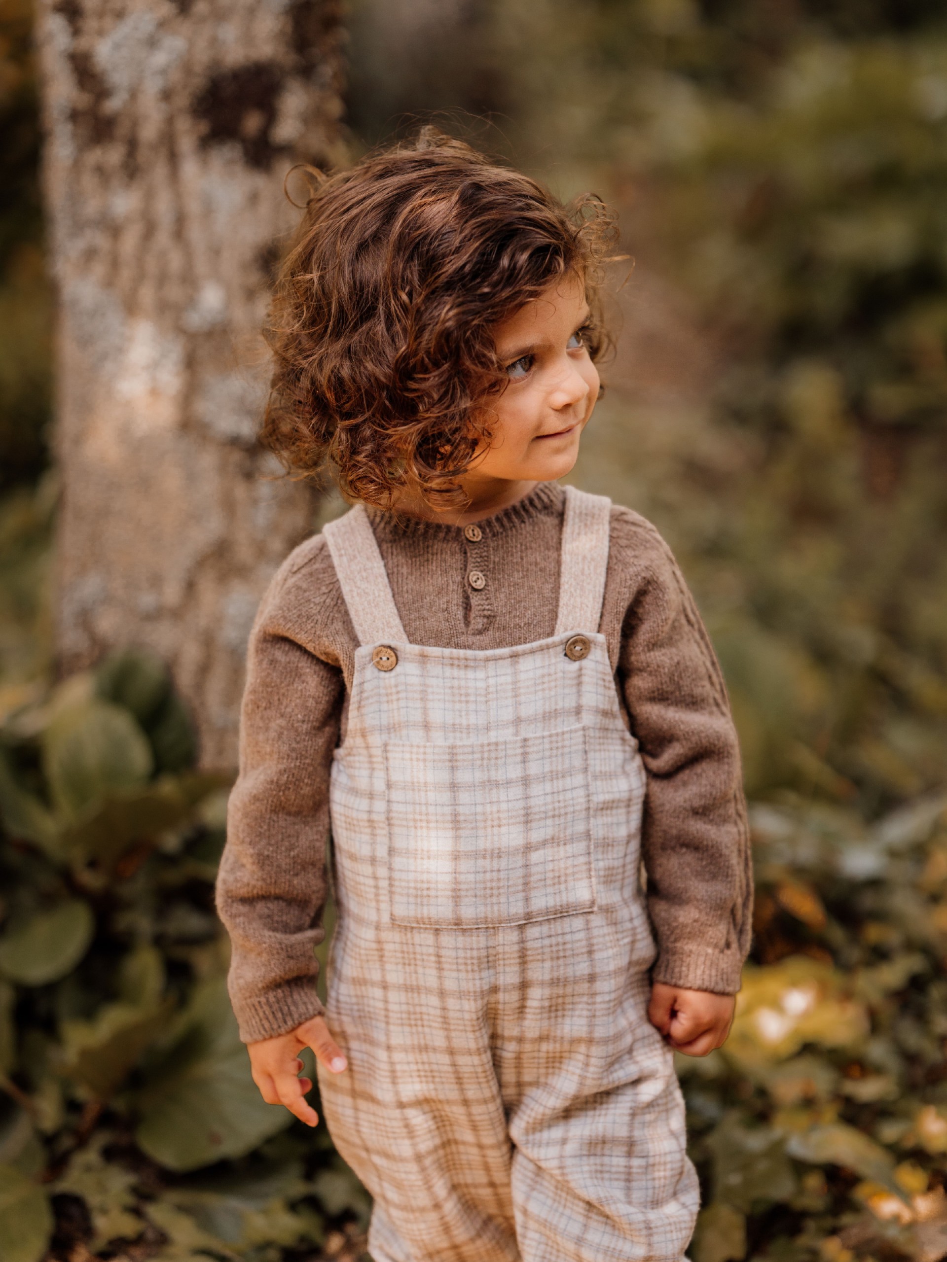 Tartan check dungarees