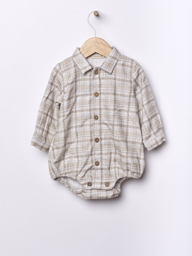 Body camisa xadrez tartan