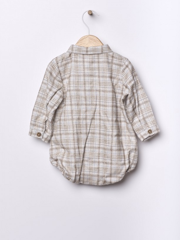 Body camisa xadrez tartan