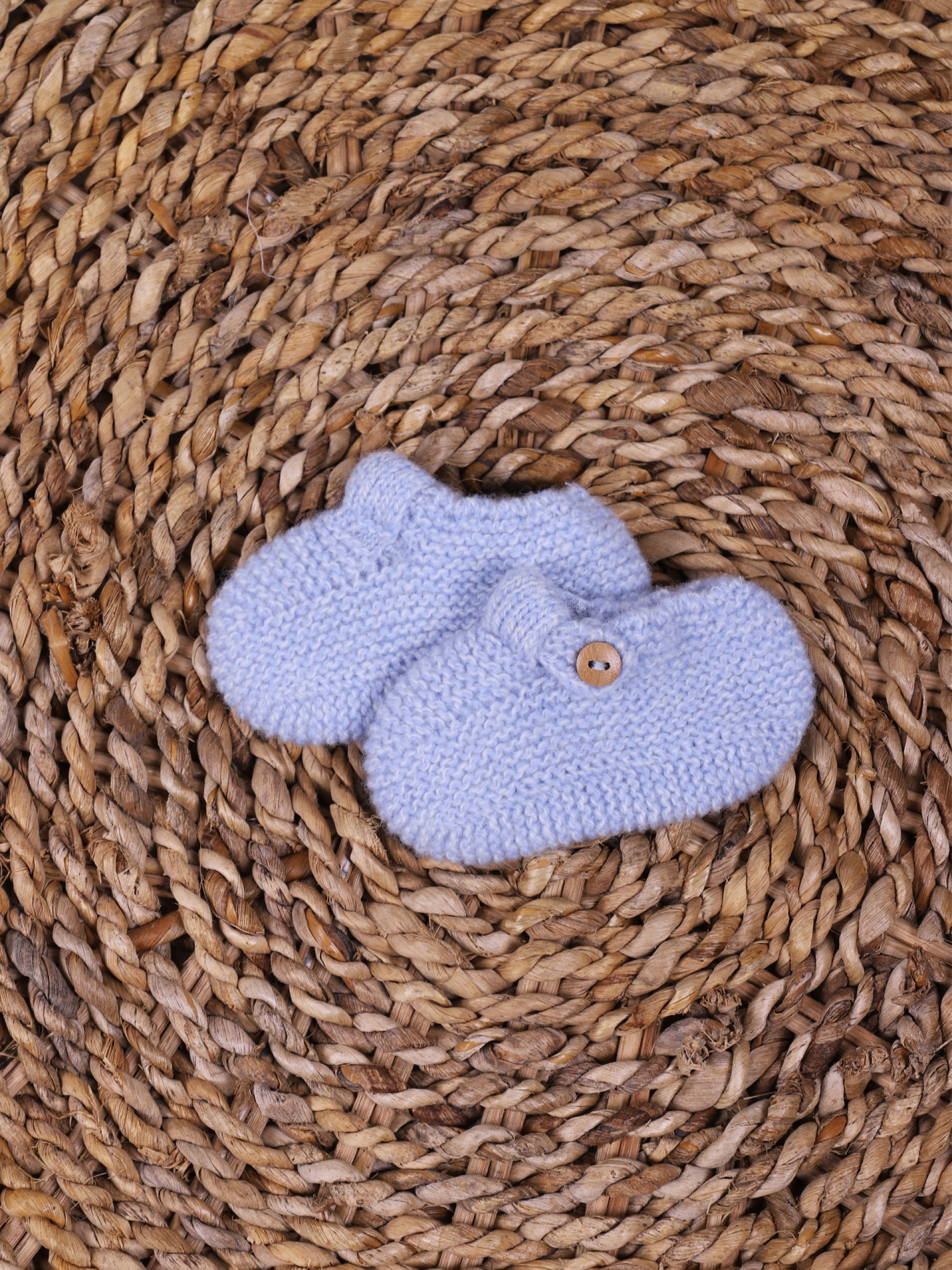 Knitted wool booties