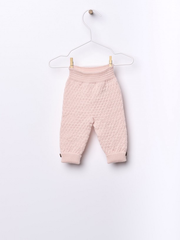 Knitted wool trousers