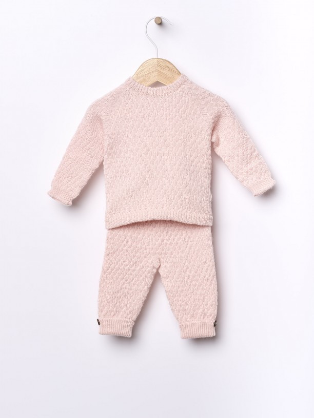 Knitted wool trousers