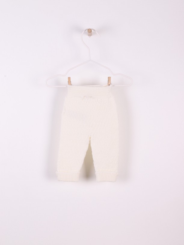 Knitted wool trousers