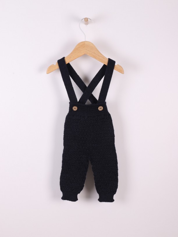 Knitted wool trousers
