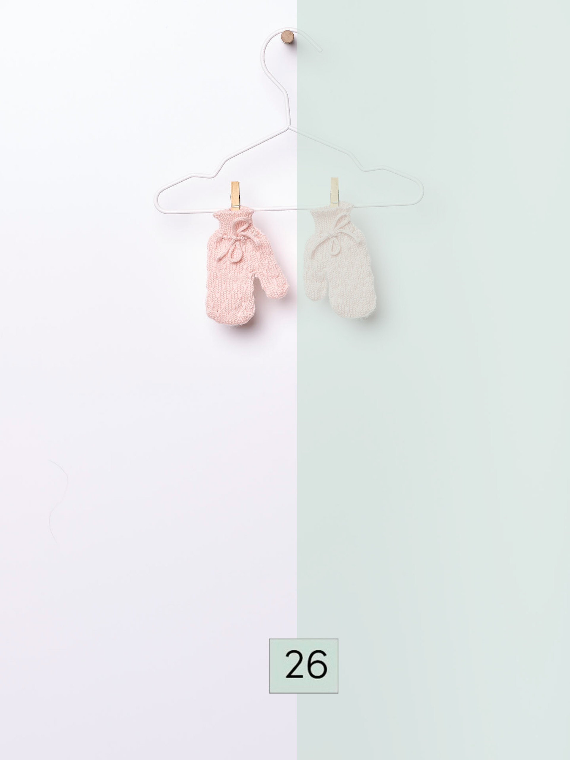 Knitted wool mittens