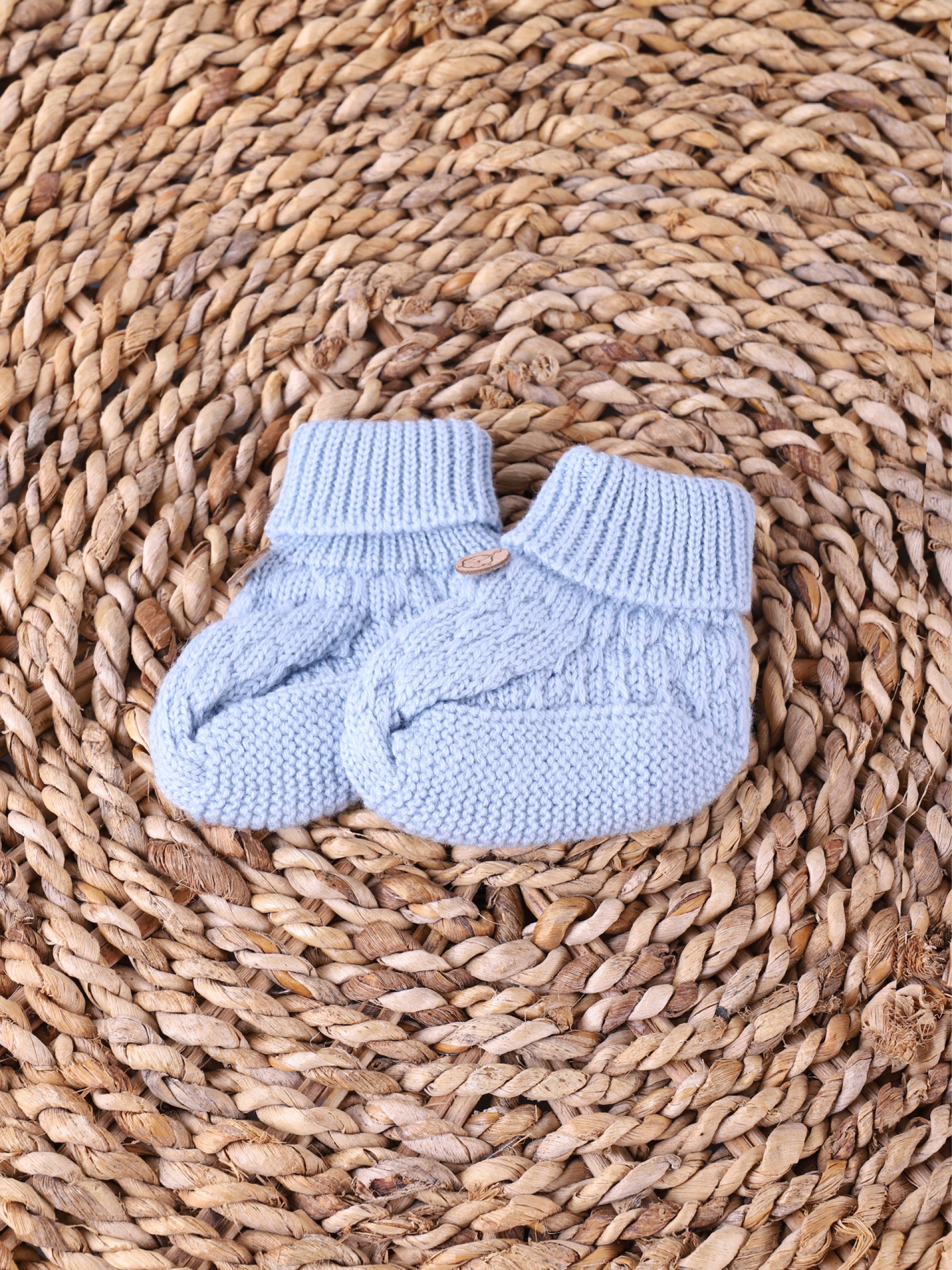 Knitted wool booties