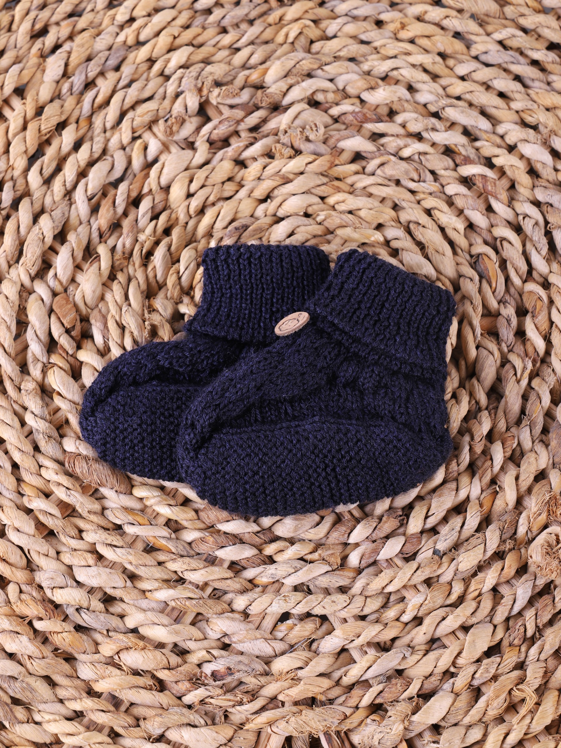 Knitted wool booties