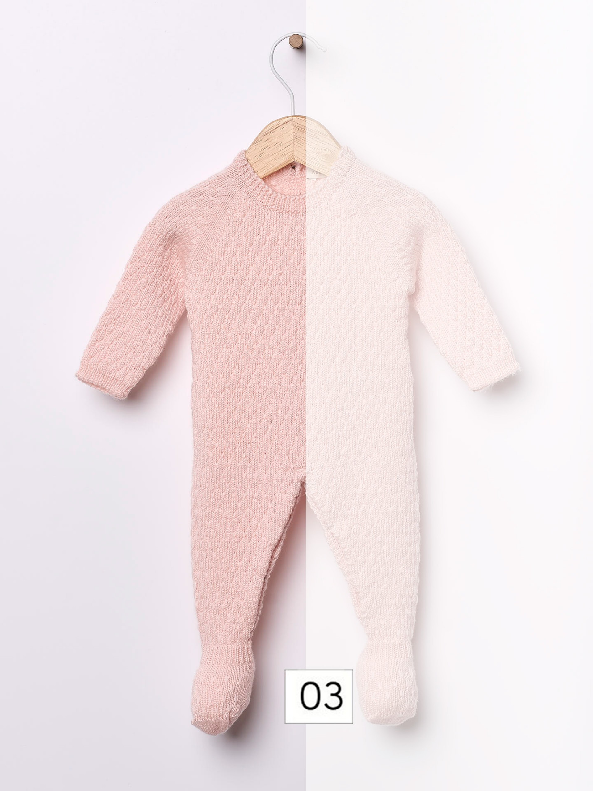 Knitted wool babygrow