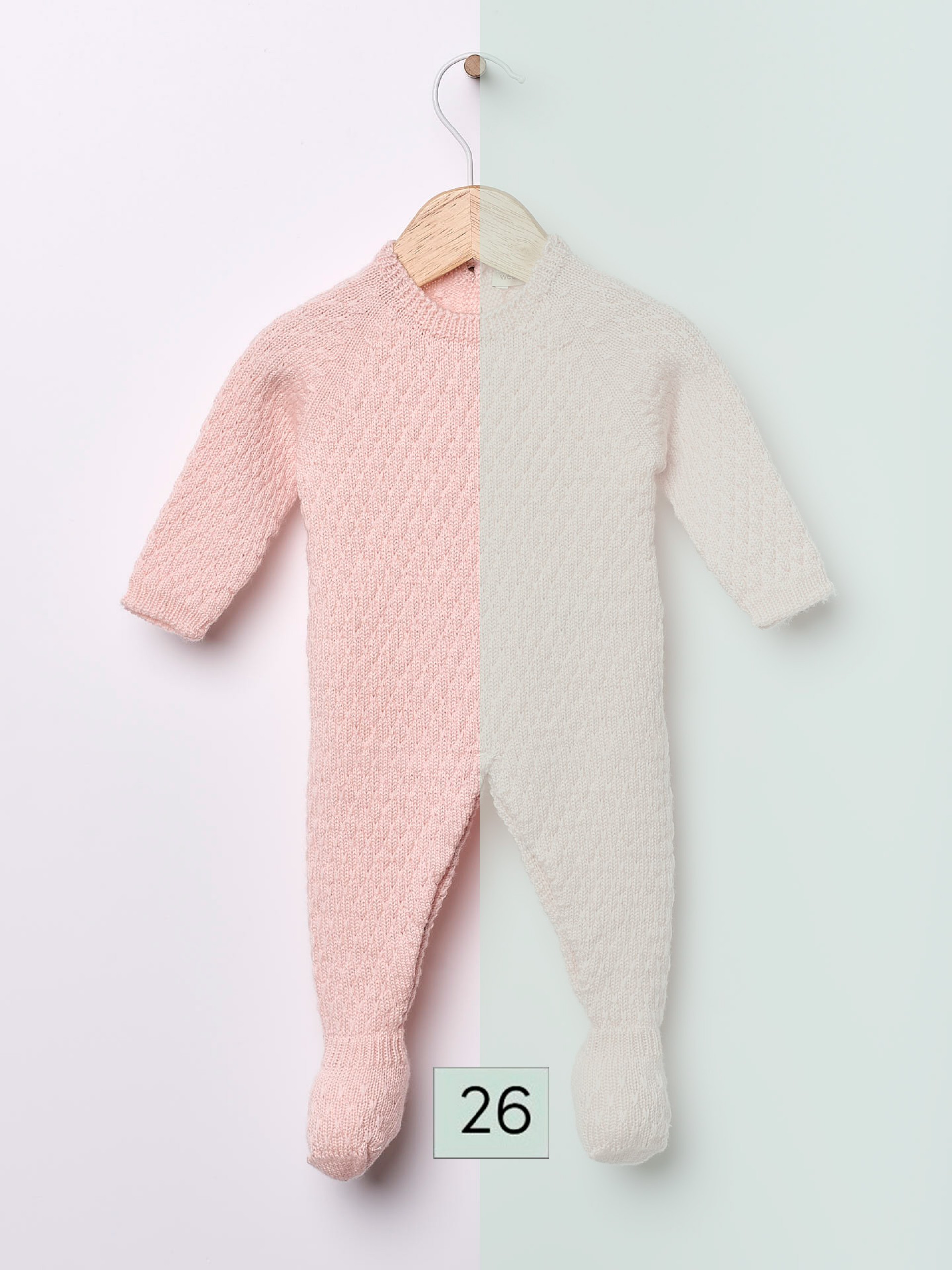 Knitted wool babygrow