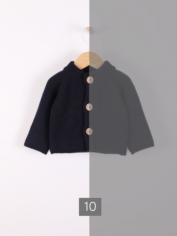 Knitted wool cardigan